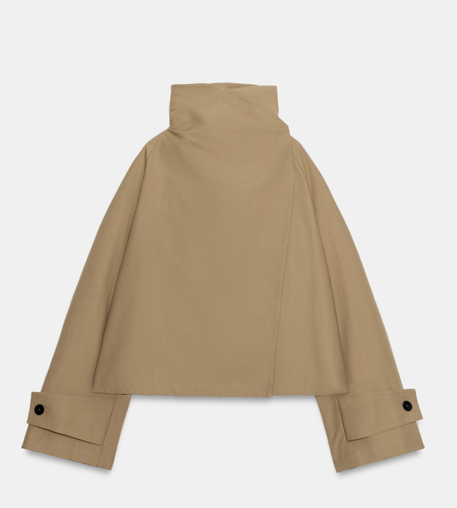 ZW COLLECTION SHORT HIGH-COLLAR TRENCH COAT